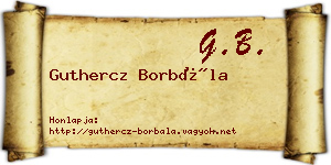 Guthercz Borbála névjegykártya